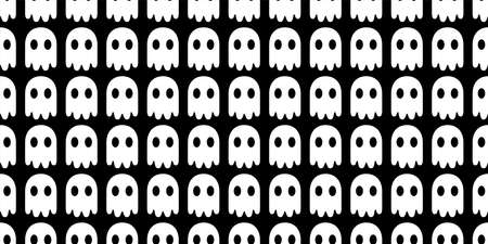 Ghost seamless pattern Halloween skull vector spooky devil evil cartoon illustration gift wrap...