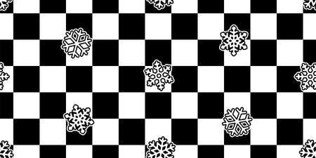 Snowflake seamless pattern Christmas vector checked Santa Claus snow Xmas bell scarf isolated wallpaper tile background illustration gift wrapping paper designのイラスト素材