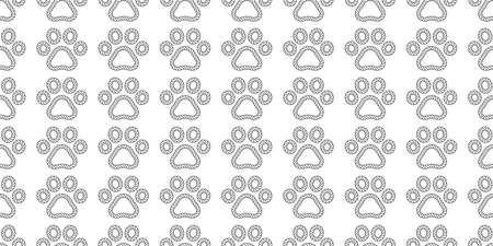 dog paw seamless pattern cat footprint vector rope bear french bulldog cartoon scarf tile background repeat wallpaper doodle illustration designの写真素材