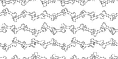 dog bone seamless pattern rope chain french bulldog paw footprint vector puppy pet cartoon scarf isolated repeat wallpaper tile background doodle illustration designのイラスト素材