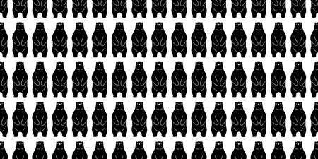 Bear seamless pattern vector polar bear cartoon teddy repeat background scarf isolated tile wallpaper animal illustration designのイラスト素材
