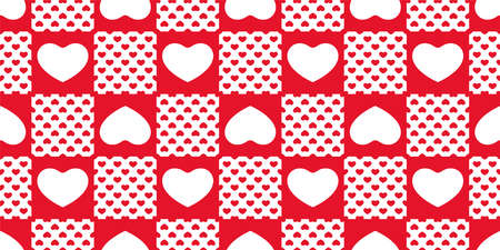 heart seamless pattern valentine checked vector cartoon tile background doodle repeat wallpaper gift wrapping paper illustration design isolatedのイラスト素材