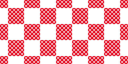 heart seamless pattern valentine checked vector cartoon tile background doodle repeat wallpaper gift wrapping paper tatan plaid illustration design isolatedのイラスト素材