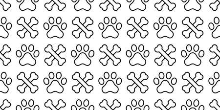 dog paw seamless pattern crossbones cat footprint french bulldog vector puppy kitten pet breed cartoon doodle isolated repeat wallpaper tile background illustration design clip artのイラスト素材