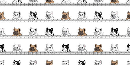 dog seamless pattern french bulldog vector puppy pet breed character cartoon repeat wallpaper isolated tile background doodle illustration design clip artのイラスト素材