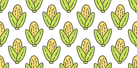 corn seamless pattern vector fruit plant food farm cartoon character scarf isolated repeat wallpaper tile background gift wrapping paper illustration doodle designのイラスト素材