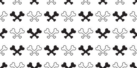 crossbones seamless pattern halloween dog bone pirate footprint french bulldog puppy vector pet cartoon skeleton ghost repeat wallpaper tile background scarf isolated gift wrappingのイラスト素材