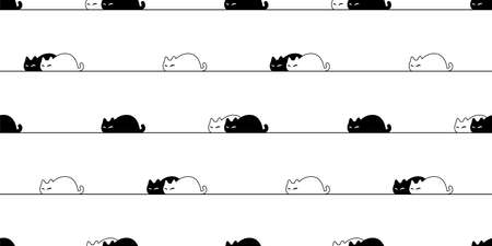cat seamless pattern kitten calico sleeping vector neko breed gift wrapping paper character cartoon pet tile background repeat wallpaper animal doodle illustrationのイラスト素材