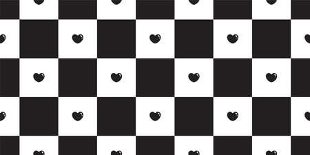 heart valentine seamless pattern checked tartan plaid vector cartoon tile background doodle repeat wallpaper gift wrapping paper illustration design isolatedのイラスト素材