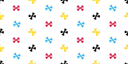 dog bone seamless pattern cartoon halloween paw footprint french bulldog colorful vector puppy pet toy breed doodle repeat wallpaper tile background illustration isolatedのイラスト素材