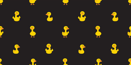 duck seamless pattern rubber duck shower bathroom toy chicken bird vector pet wrapping paper scarf isolated doodle cartoon animal farm tile wallpaper repeat background illustrationのイラスト素材