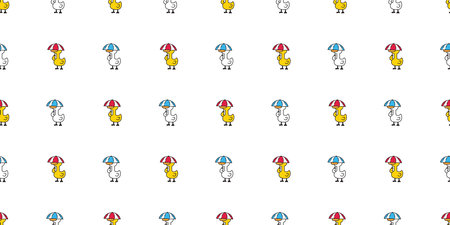 duck seamless pattern umbrella rain rubber duck shower bathroom toy chicken bird vector pet wrapping paper scarf isolated doodle cartoon animal farm tile wallpaper repeat backgrounのイラスト素材