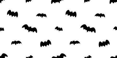 bat seamless pattern Halloween flying wing vector vampire ghost spooky cartoon doodle gift wrapping paper tile background repeat wallpaper scarf isolated devil evil illustration deのイラスト素材