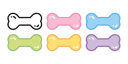 dog bone icon vector candy jelly colorful symbol cartoon character doodle illustration clip art isolated designのイラスト素材