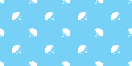 umbrella seamless pattern cloud rain blue sky vector cartoon doodle tile background gift wrapping...