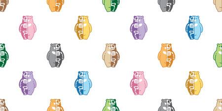bear polar seamless pattern skeleton halloween skull bone teddy doll pastel color vector pet doodle cartoon gift wrapping paper scarf isolated tile background repeat wallpaper illuのイラスト素材