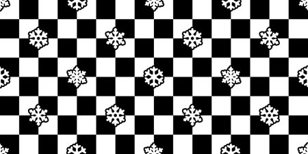 snowflake seamless pattern christmas checked Santa Claus vector cartoon doodle scarf isolated gift wrapping paper tile wallpaper repeat background illustration designのイラスト素材