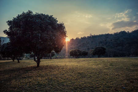 Last Light in ChiangDaoの写真素材