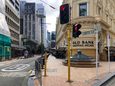 Lambton Quay, Wellington, New Zealand, 22 April 2020: Wellington still has the red lights for retail shoppingのeditorial素材