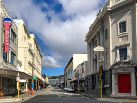 Cuba Street, Wellington, New Zealand, 22 April 2020: Lockdown sees spaces in Wellington emptyのeditorial素材