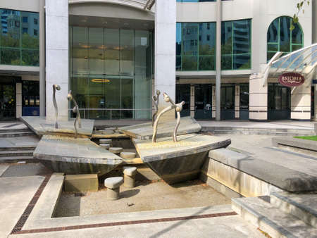 Midland Park, Wellington, New Zealand, 22 April 2020: Lockdown sees spaces in Wellington emptyのeditorial素材