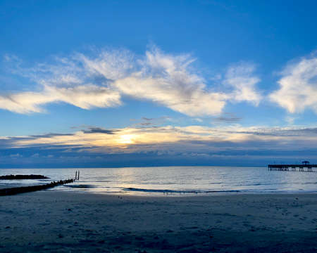 Sunrise at the beachの写真素材