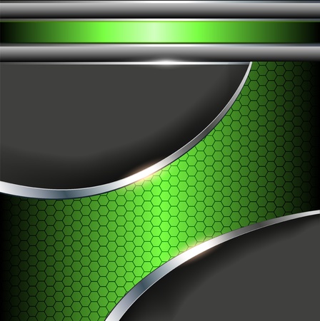 Abstract Background With Green Metallic Banner Royalty Free