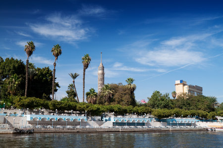 Cairo view from Nile river, Egypt.のeditorial素材
