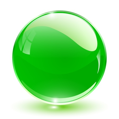 3D crystal sphere green, illustration. 3D crystal sphere green, illustration.