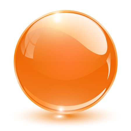3D crystal sphere orange, illustration. 3D crystal sphere orange, illustration.