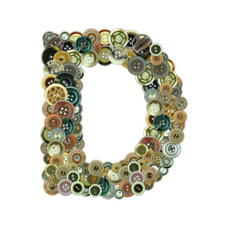 Buttons letter isolated on white