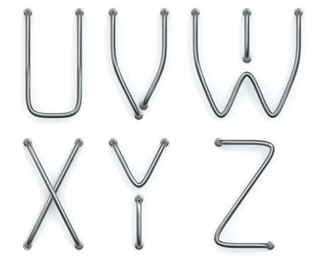 3D rendering of the letterS U,V, W, X, Y, Zの写真素材