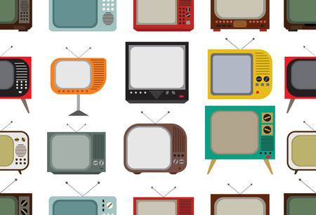 Vector illustrations of the Retro tv patternのイラスト素材