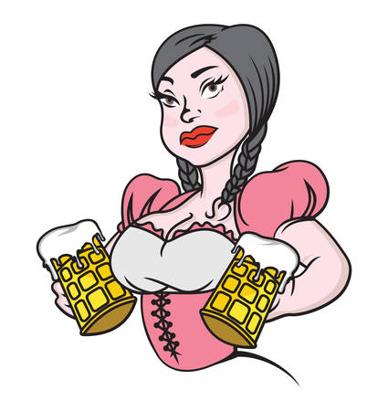 Vector illustrations of the octoberfest girlのイラスト素材