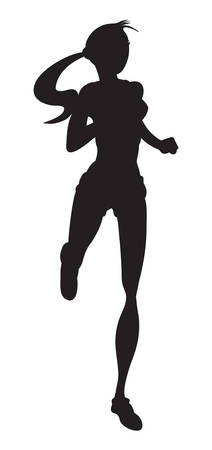 illustration of the running girlのイラスト素材