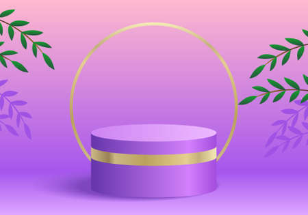 3D Soft Purple Circle Podium Promotion Banner Templateのイラスト素材