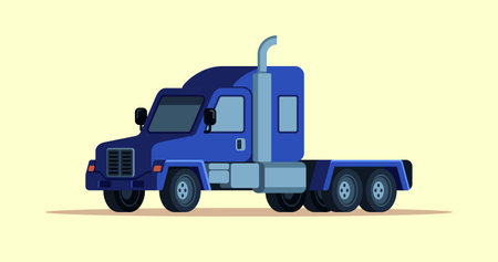 Cute Flat American Truck Vectorのイラスト素材