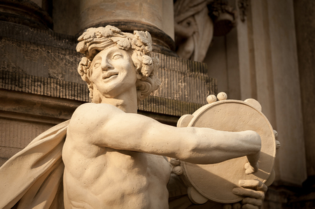 Statue in park of Zwinger in Dresden Germany in autumnのeditorial素材