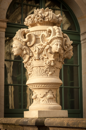 Statue in park of Zwinger in Dresden Germany in autumnの写真素材