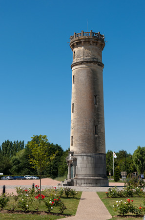 Vieux Phare de Honfleur lighthouse Normandy France on a sunny day in summerのeditorial素材