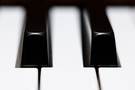 Abstract closeup of piano keys of a piano