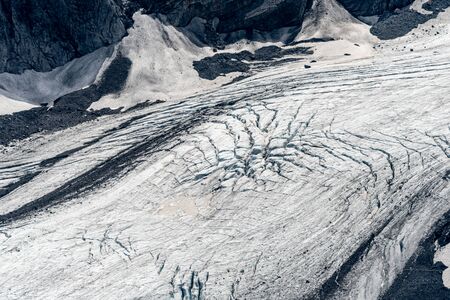 Closeup of the glacier of the Ortler mountains in South Tyrol (Italy)の写真素材