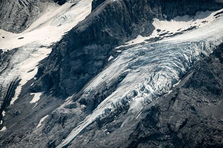 Closeup of the glacier of the Ortler mountains in South Tyrol (Italy)の写真素材