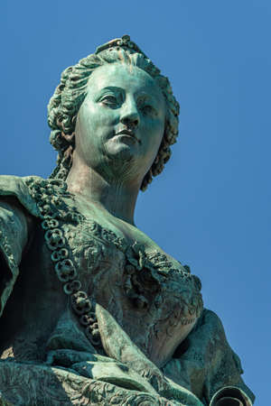The monument of empress Maria Theresia in Vienna, blue skyのeditorial素材