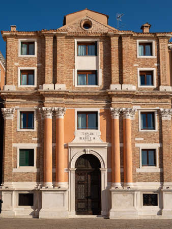 Venice, Italy - October 28, 2021: Facade of an old palace in Venice (Italy), sunny day in winterのeditorial素材