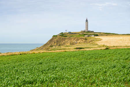 Cap Gris Nez in norther France on a cloudy day in summerの写真素材