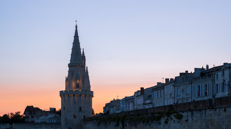 La Rochelle, France - August 25, 2018: The Lantern Tower of La Rochelle, sunny day in summerのeditorial素材