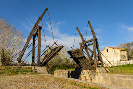 Arles. France - March 12, 2013: Van Gogh bridge on a sunny day in springtime (Provence, France)のeditorial素材