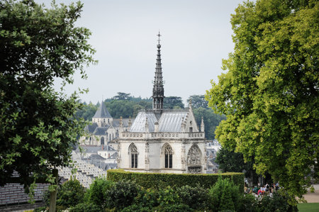 Amboise, France - 8 August, 2013: A beautiful view on the ancient church of Amboiseのeditorial素材