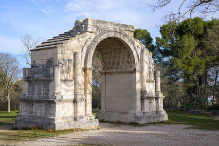 The Triumphal Arch in Saint Remy de Provenceの写真素材